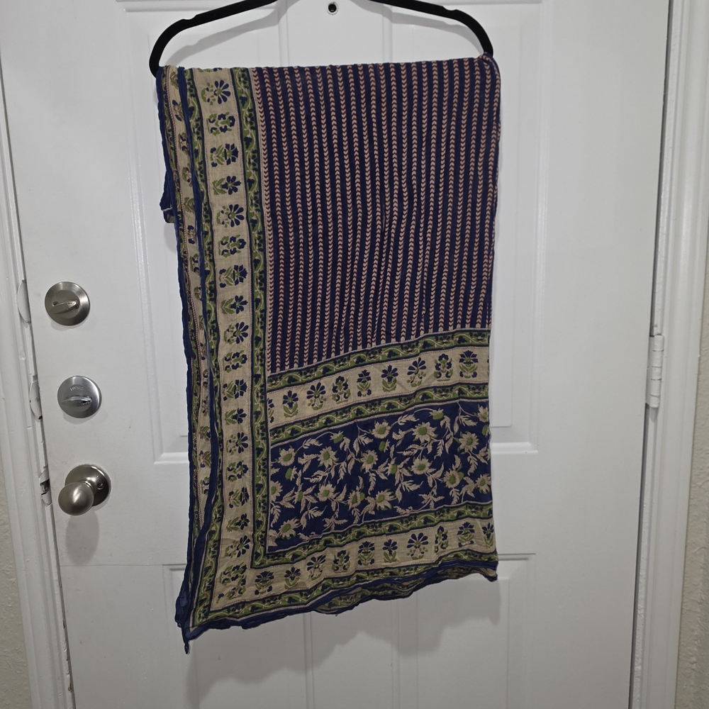 AMO Vibrant Blue and Green Scarf